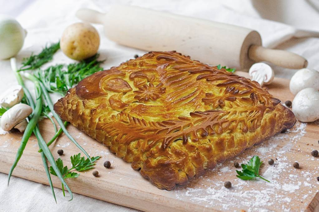 Пирог с лососем и зеленью – пошаговый рецепт приготовления с фото